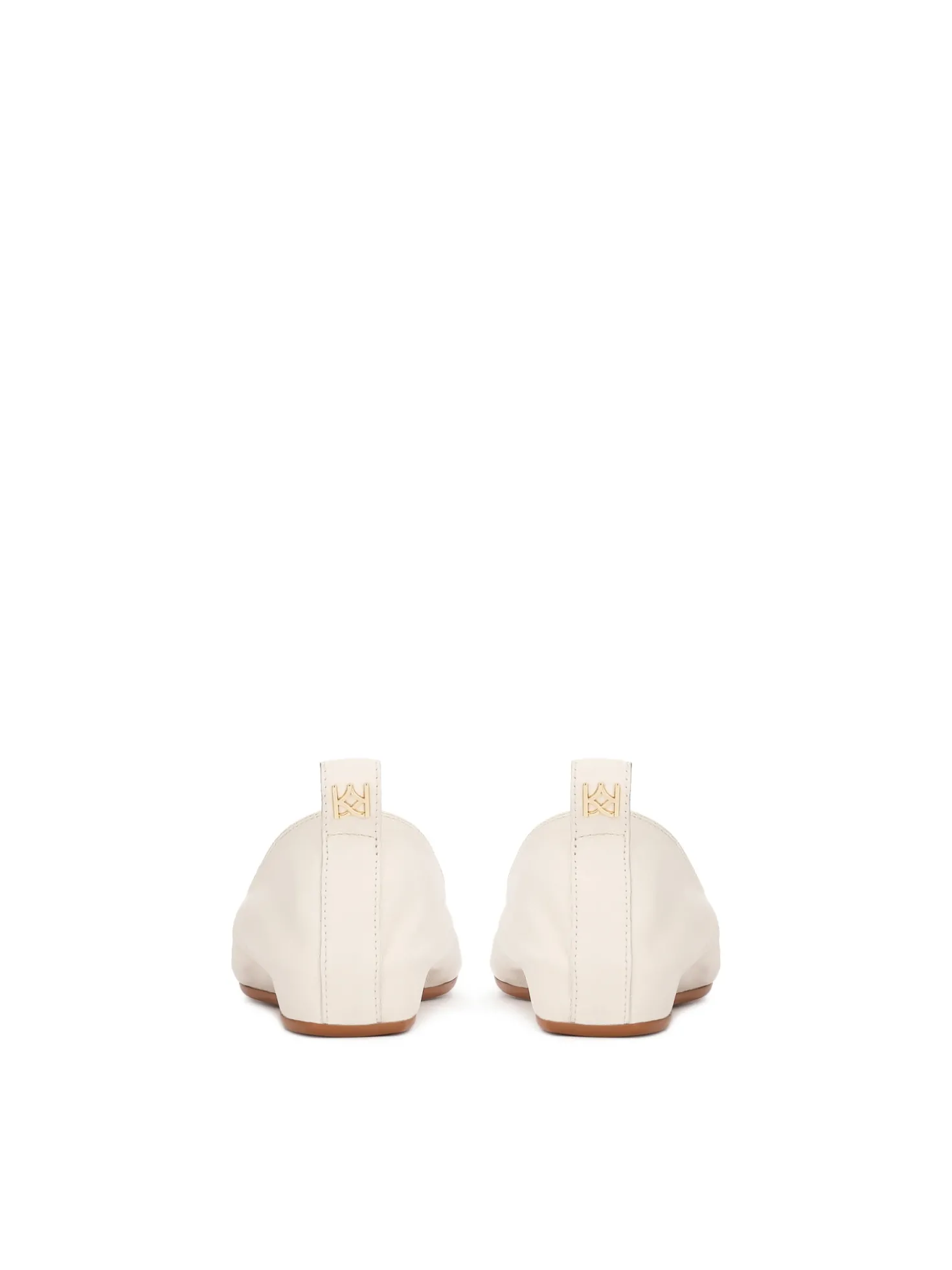 Baleriny off white ze złotym monogramem