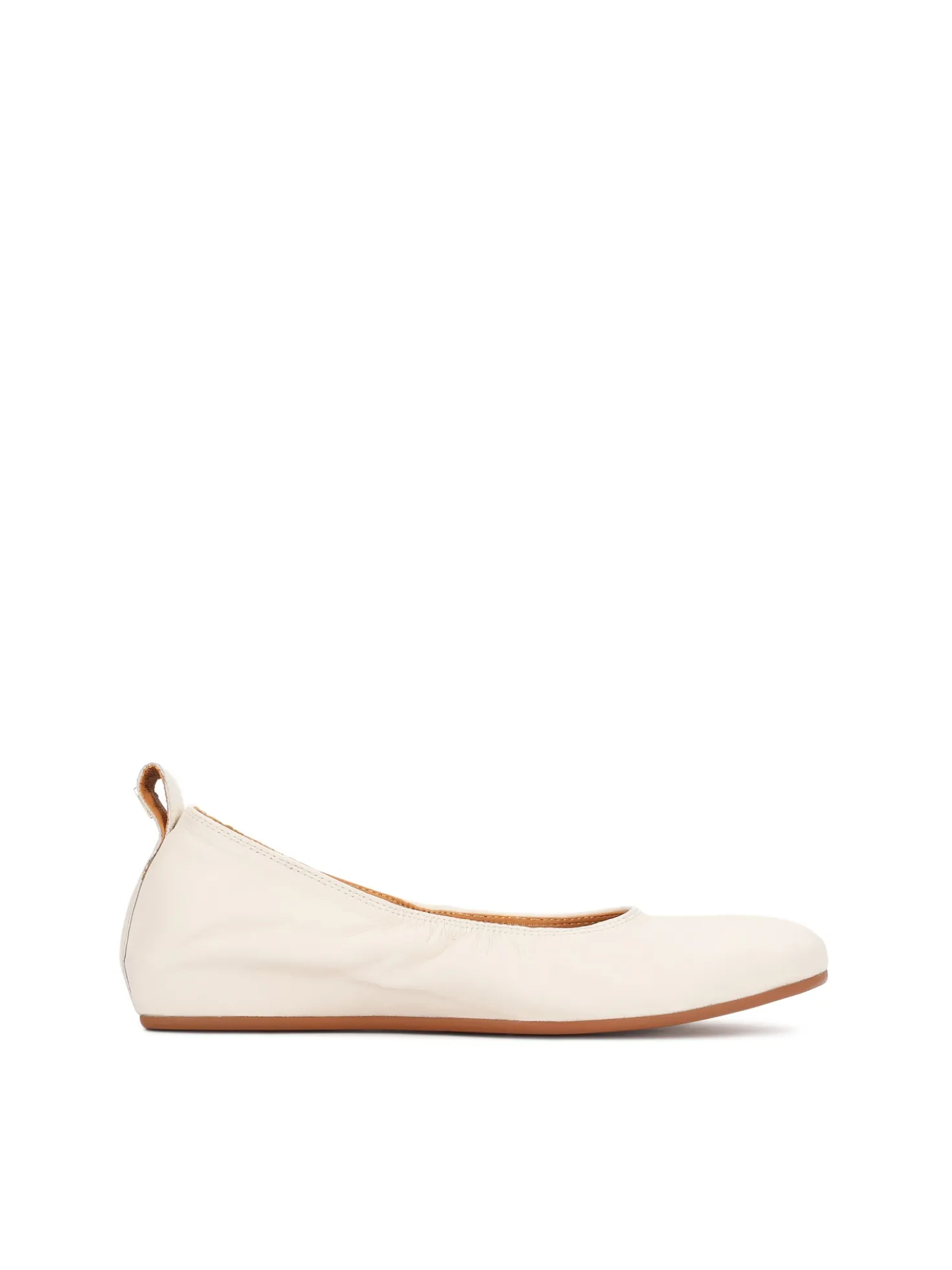 Baleriny off white ze złotym monogramem