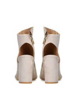Beżowe botki peep toe damskie