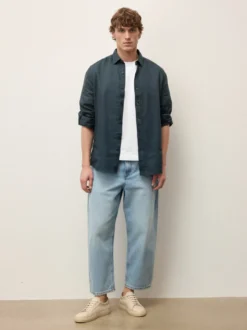 Beżowe skórzane sneakersy męskie w stylu smart casual