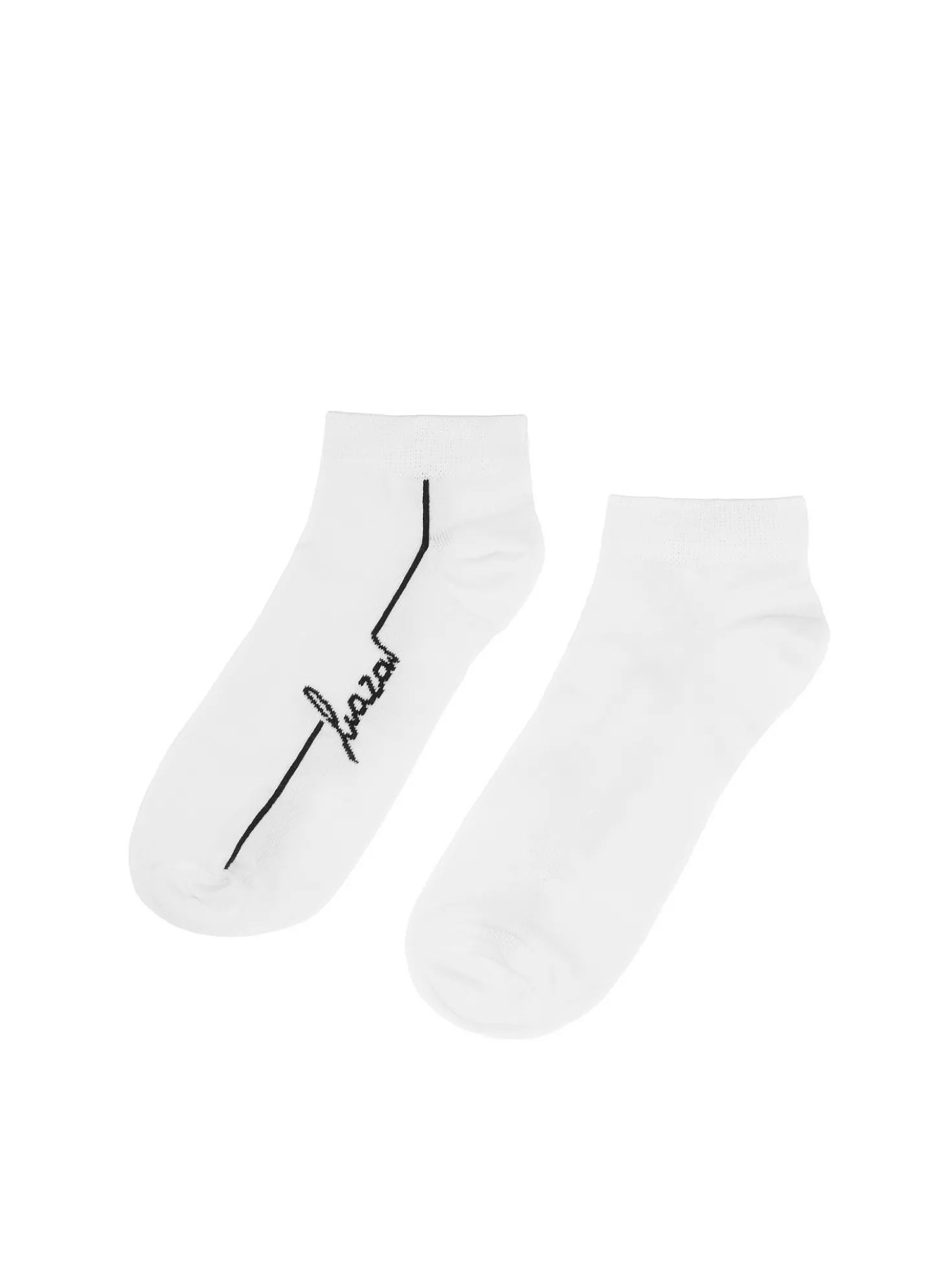 Białe krótkie skarpetki z logotypem