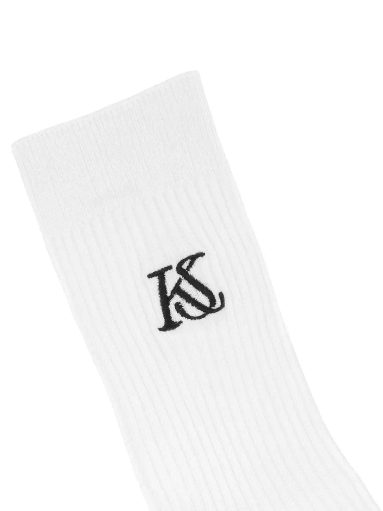 Białe prążkowane skarpety z logo KAZAR STUDIO