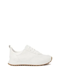 Białe sneakersy w monogramy z łączonych skór