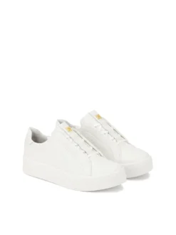 Białe sneakersy w tłoczone monogramy KAZAR