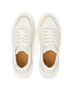 Białe sneakersy ze złotą lamówką