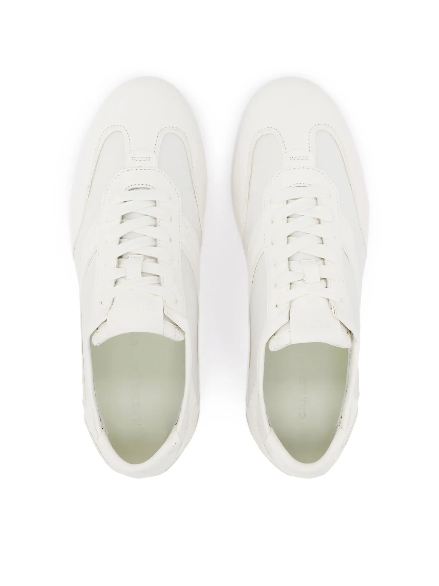 Białe sneakersy z naturalnej skóry i tkaniny