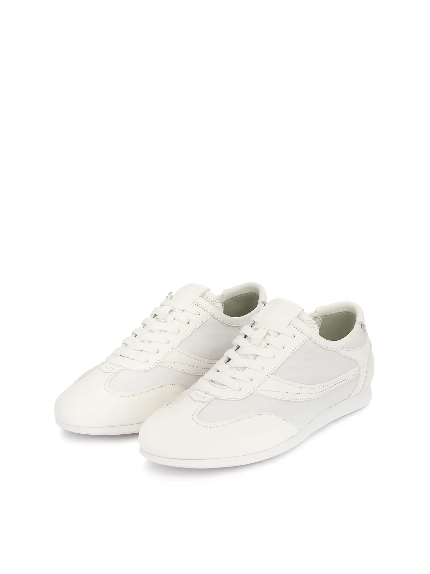 Białe sneakersy z naturalnej skóry i tkaniny