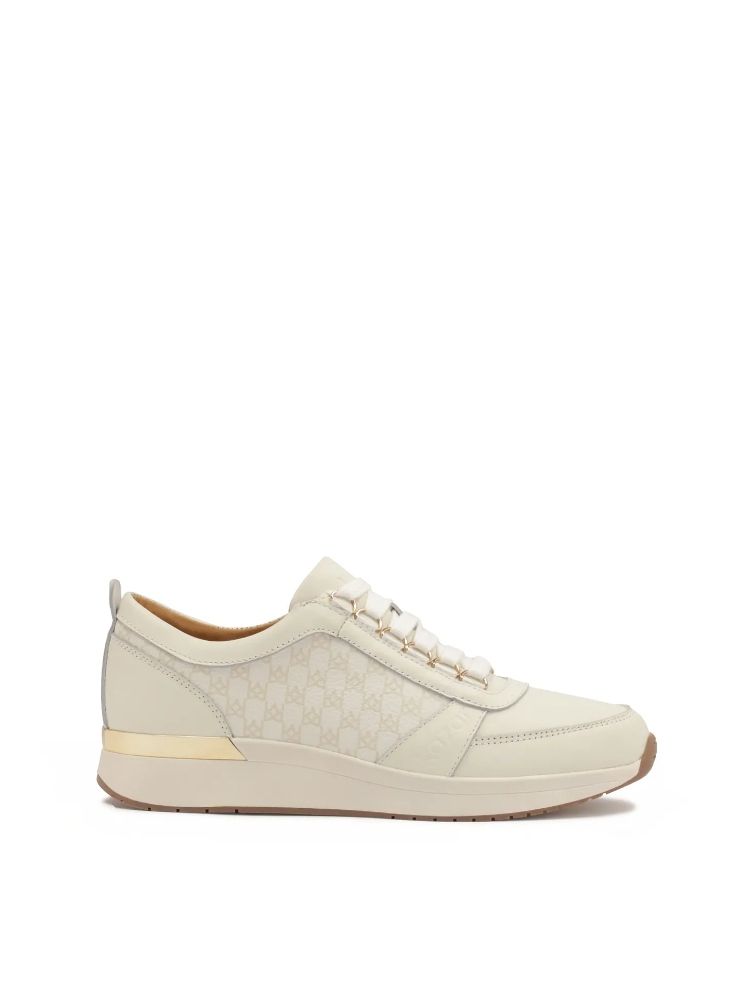 Biało-beżowe sneakersy damskie