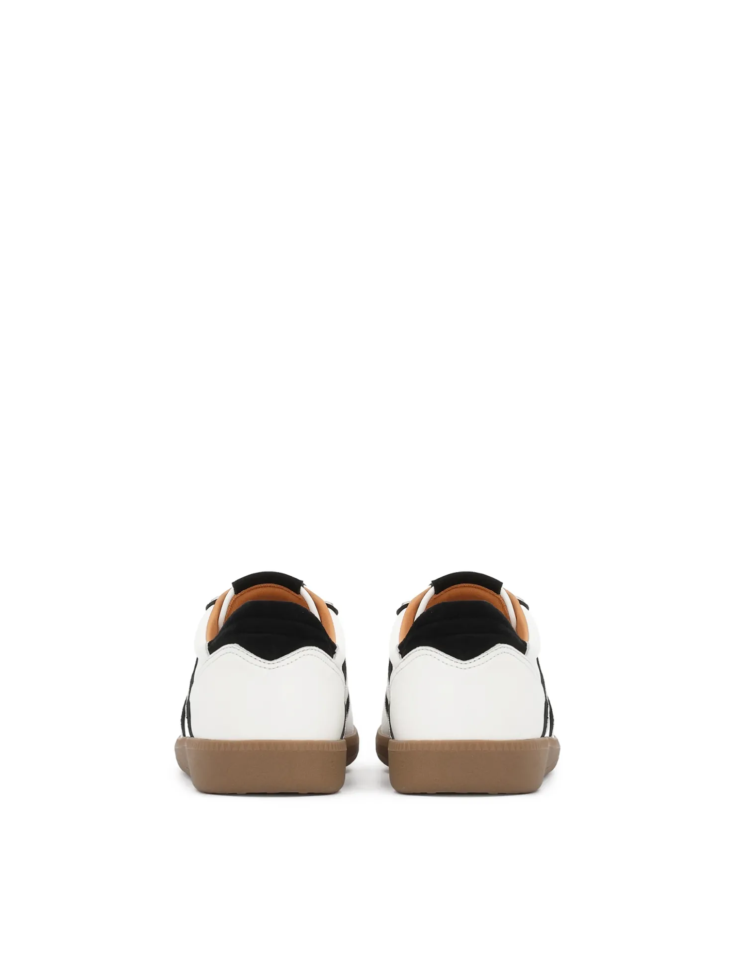 Biało-czarne sneakersy ze skóry z wzorem zamszowych wstawek