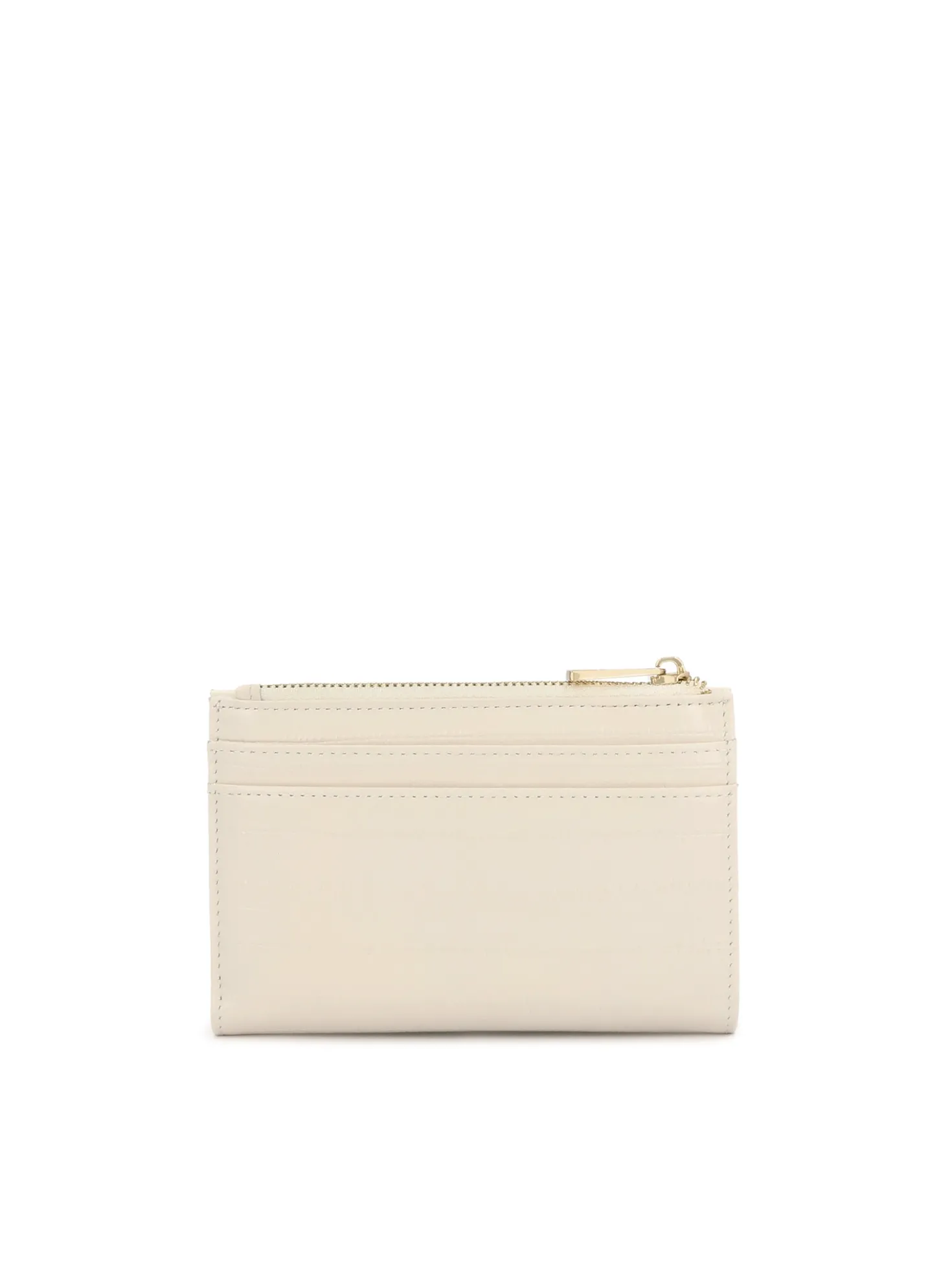 Biały skórzany portfel damski