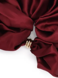 Bordowa scrunchie z jedwabnej satyny