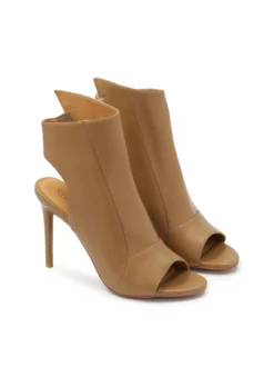 Botki peep toe z odkrytymi palcami i piętą