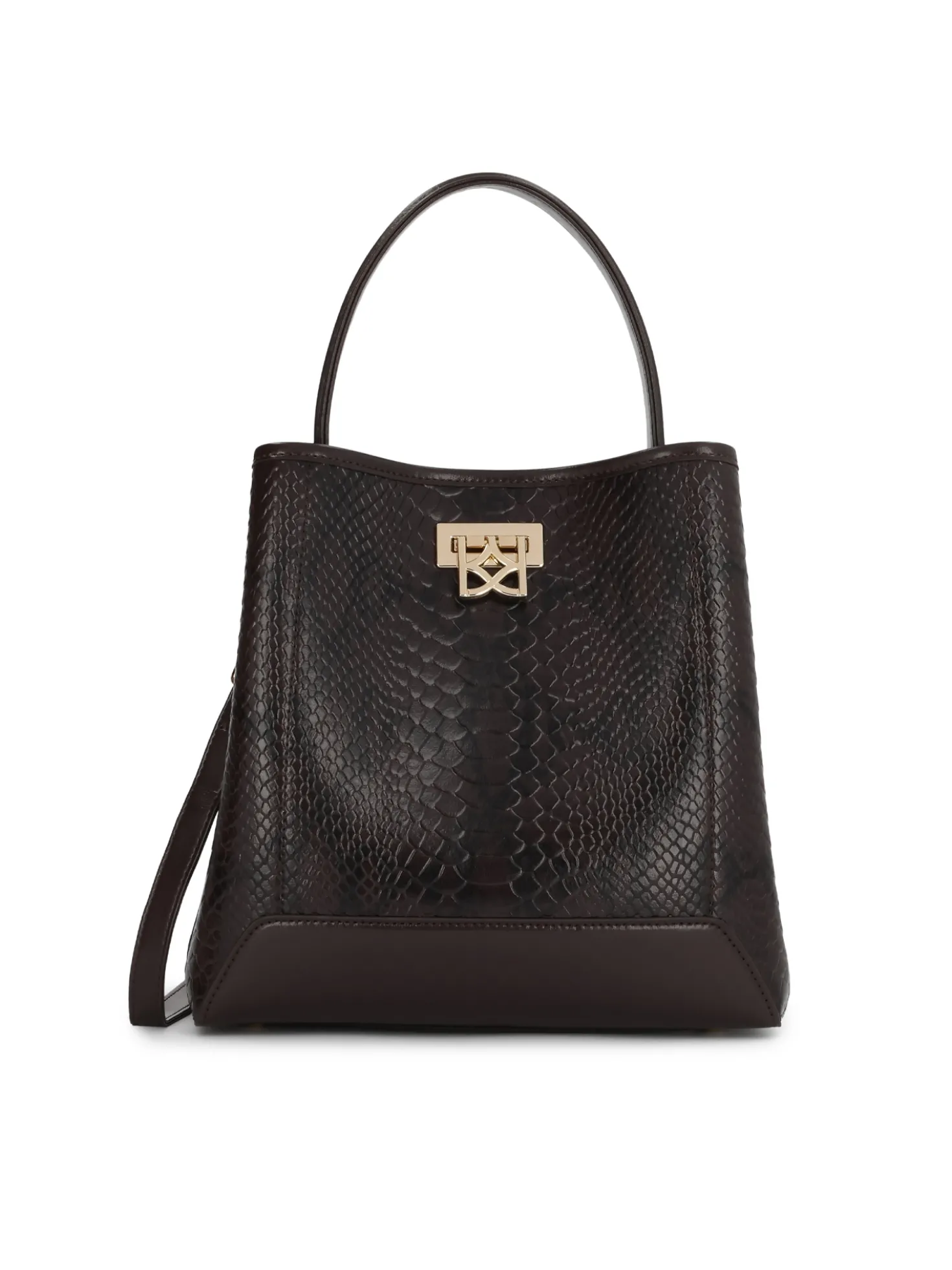 Brązowa torebka w wężowy wzór