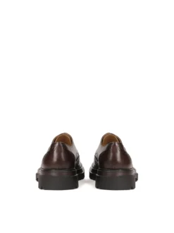 Brązowe derby w stylu BROGUES z ażurowym zdobieniem