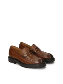 Brązowe loafersy na grubszej podeszwie