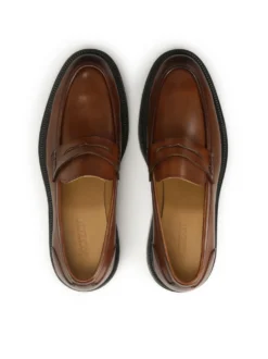 Brązowe loafersy na grubszej podeszwie
