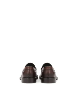 Brązowe loafersy ze skórzaną podeszwą