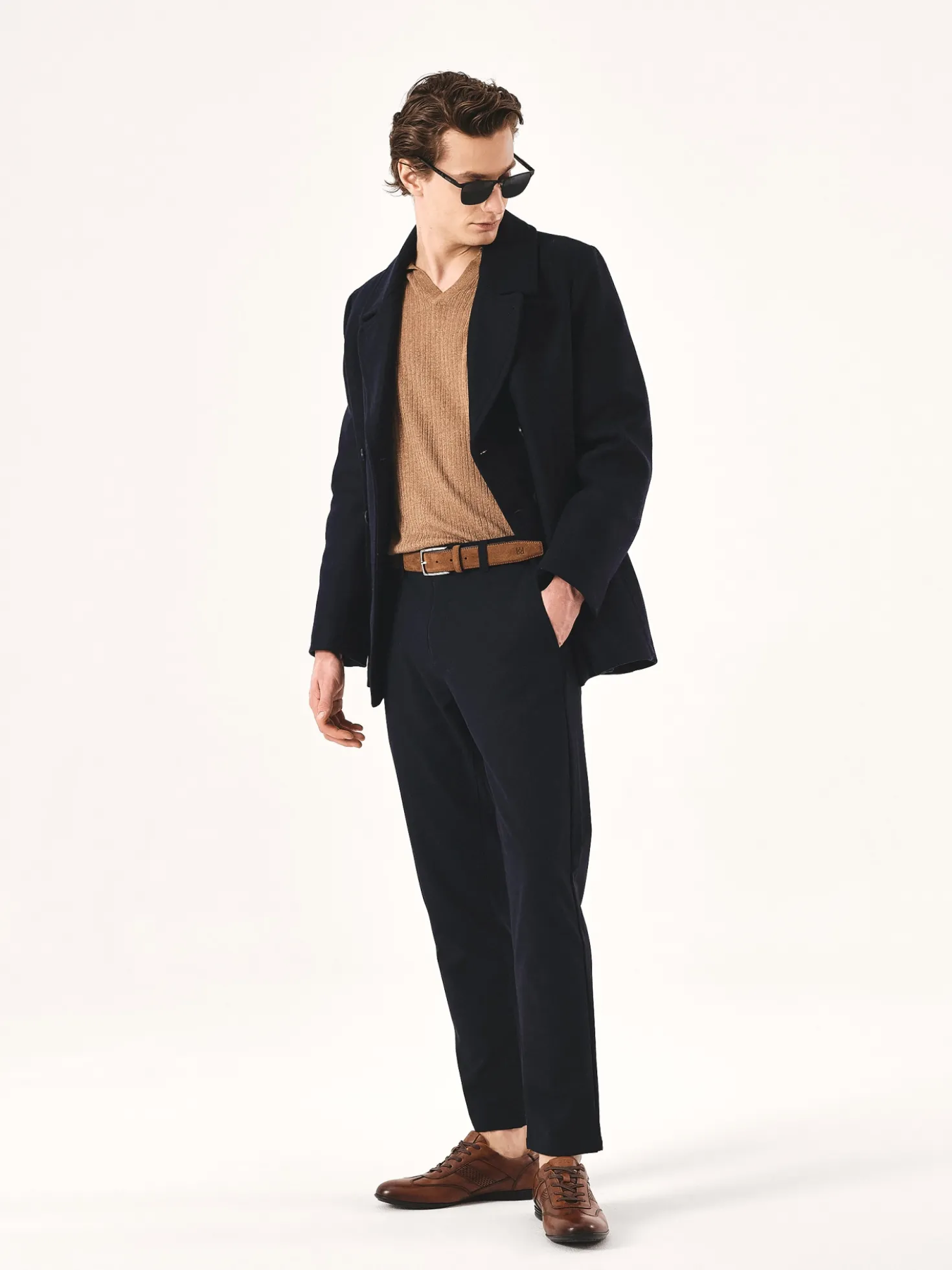 Brązowe półbuty w stylu smart casual