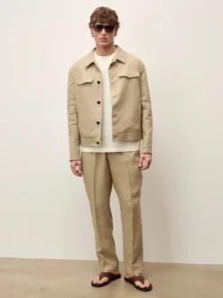 Brązowe skórzane klapki japonki męskie z perforowaną cholewką