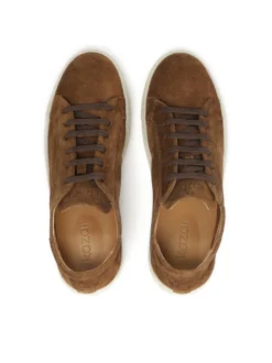 Brązowe sneakersy z niską cholewką