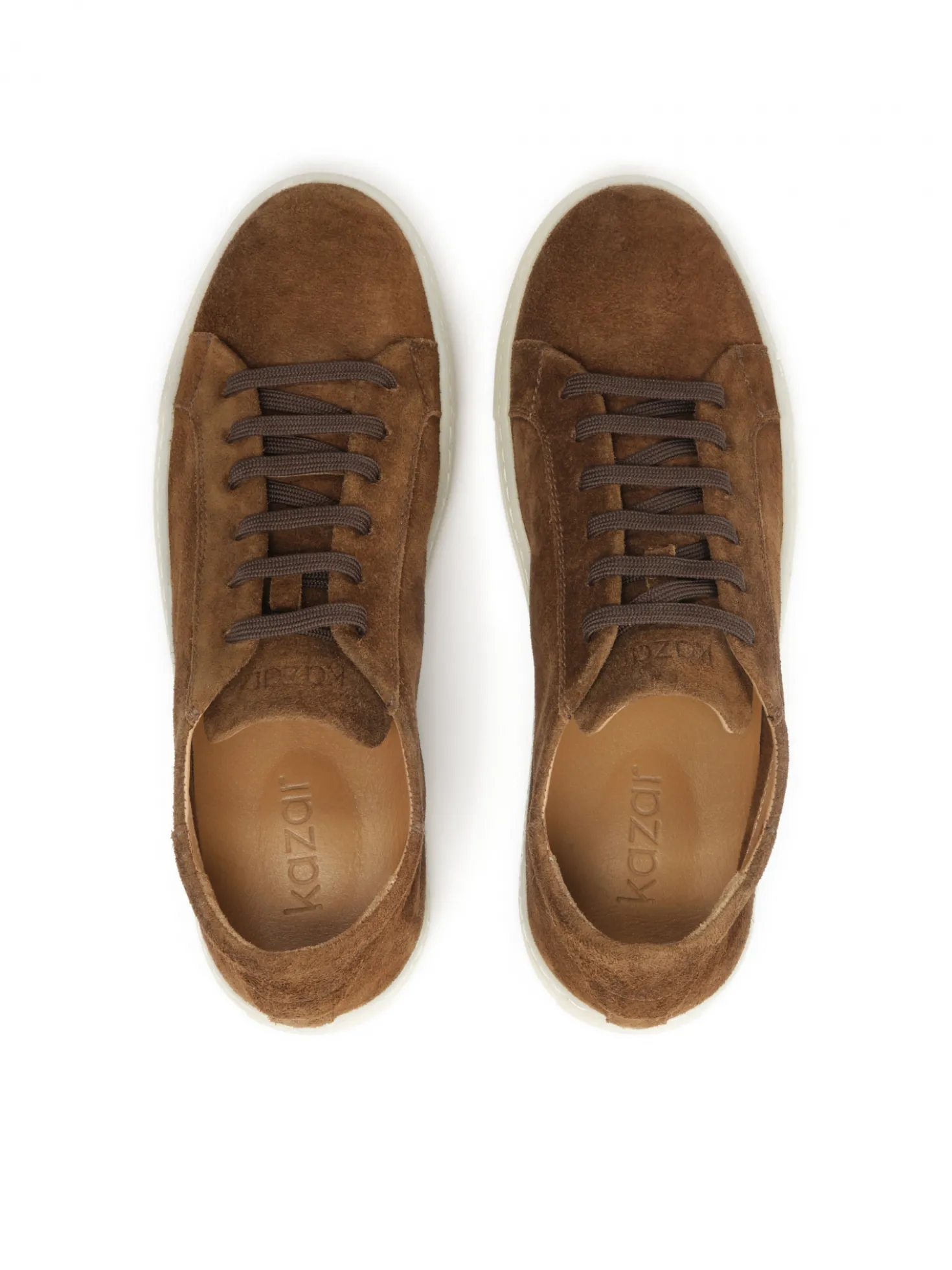 Brązowe sneakersy z niską cholewką