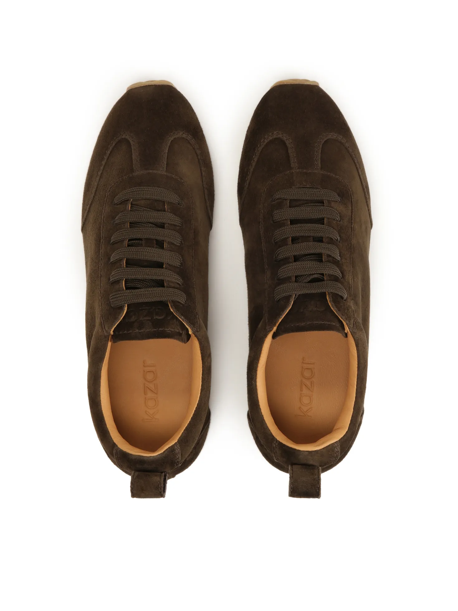 Brązowe sneakersy z zamszu