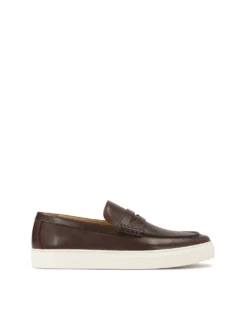 Brązowe wsuwane loafersy na podeszwie typu sneakers