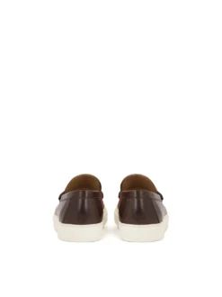 Brązowe wsuwane loafersy na podeszwie typu sneakers