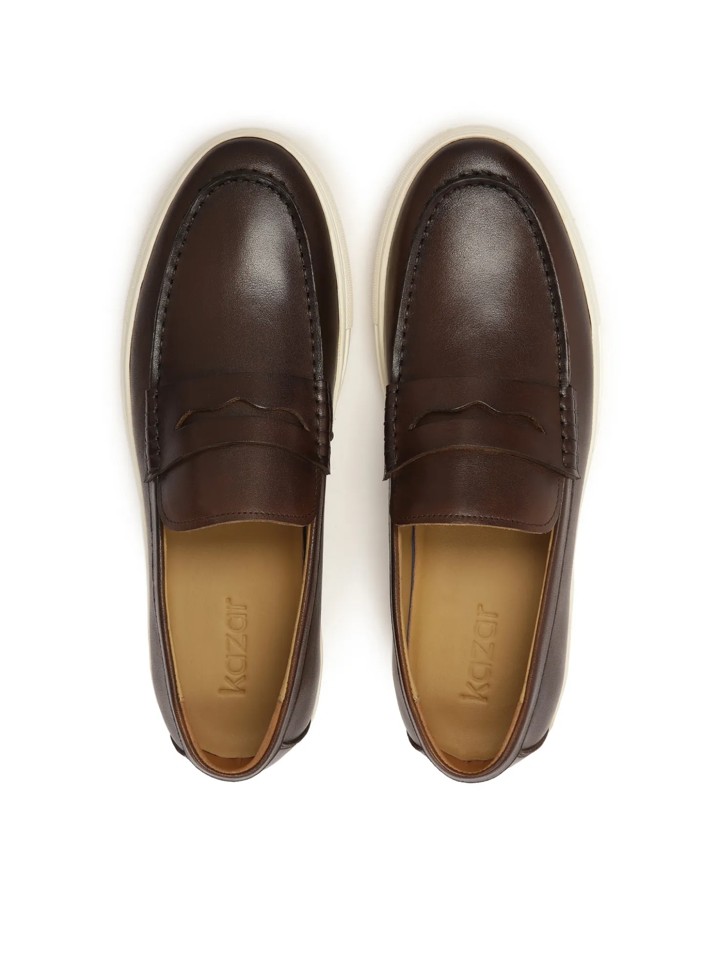 Brązowe wsuwane loafersy na podeszwie typu sneakers