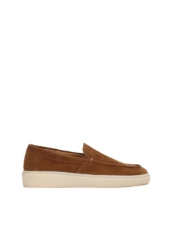 Brązowe zamszowe loafersy na podeszwie typu sneakers