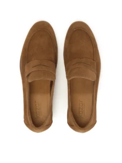 Brązowe zamszowe loafersy z Limitowej Kolekcji
