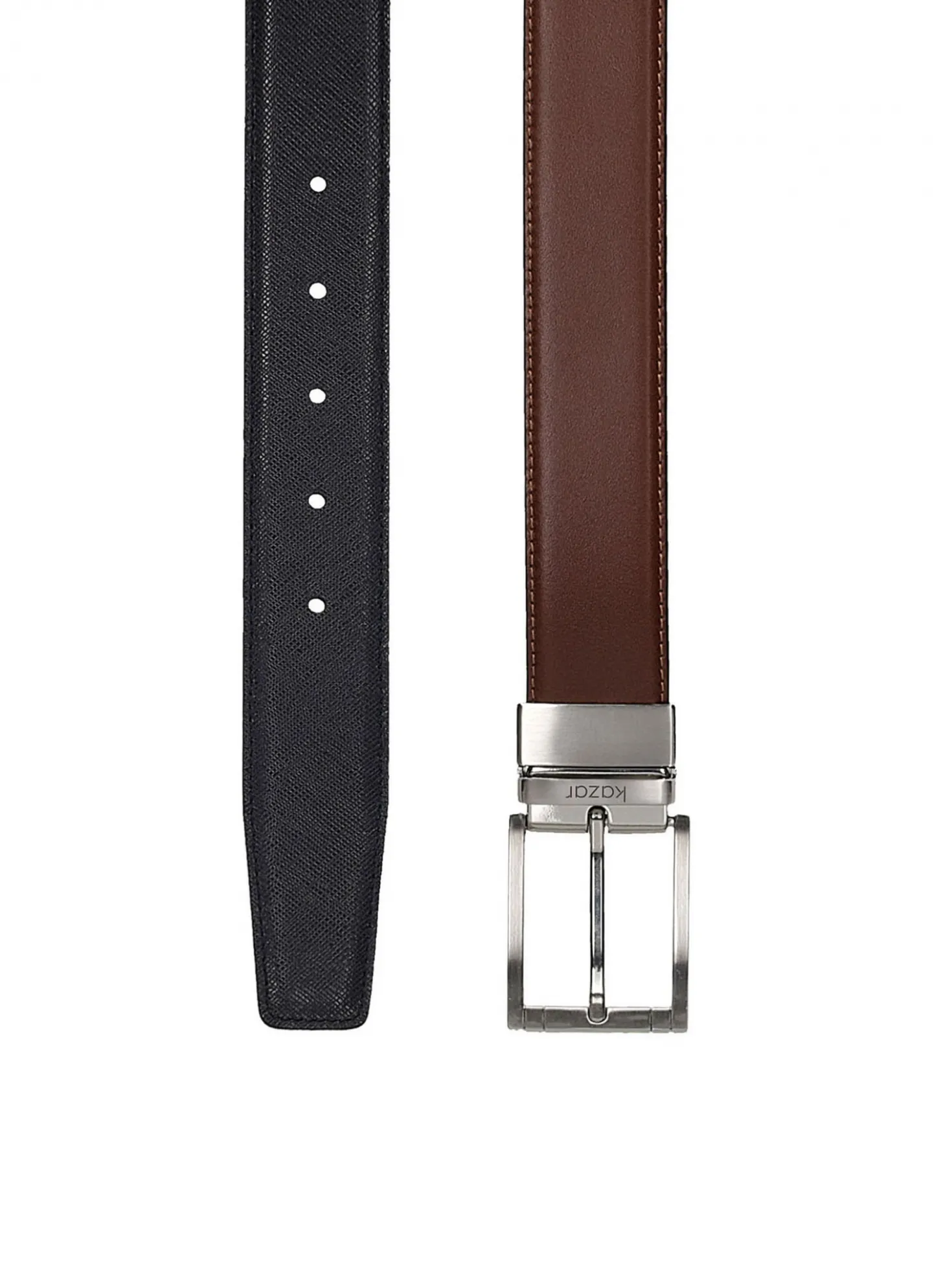Brązowo-granatowy pasek dwustronny