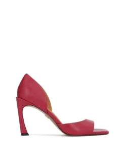 Ciemnoróżowe czółenka peep toe