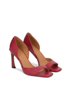 Ciemnoróżowe czółenka peep toe