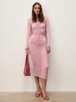 Ciemnoróżowe czółenka peep toe