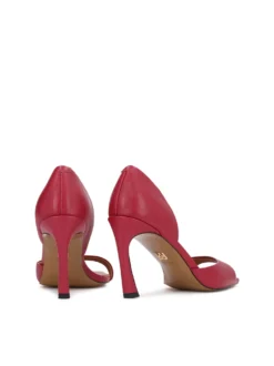 Ciemnoróżowe czółenka peep toe