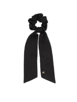 Czarna gumka scrunchie ze wstążkami