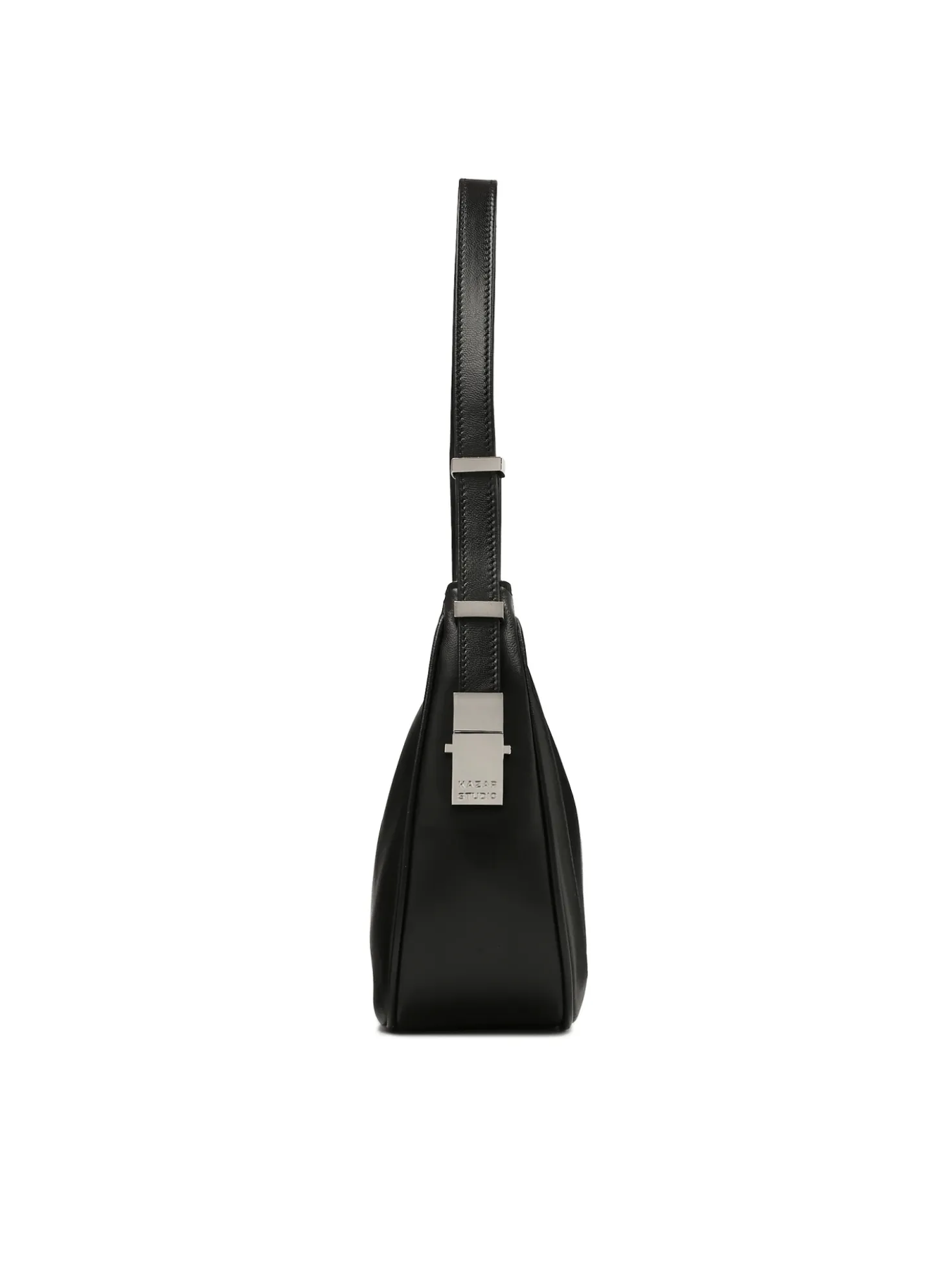 Czarna torebka baguette z monogramem