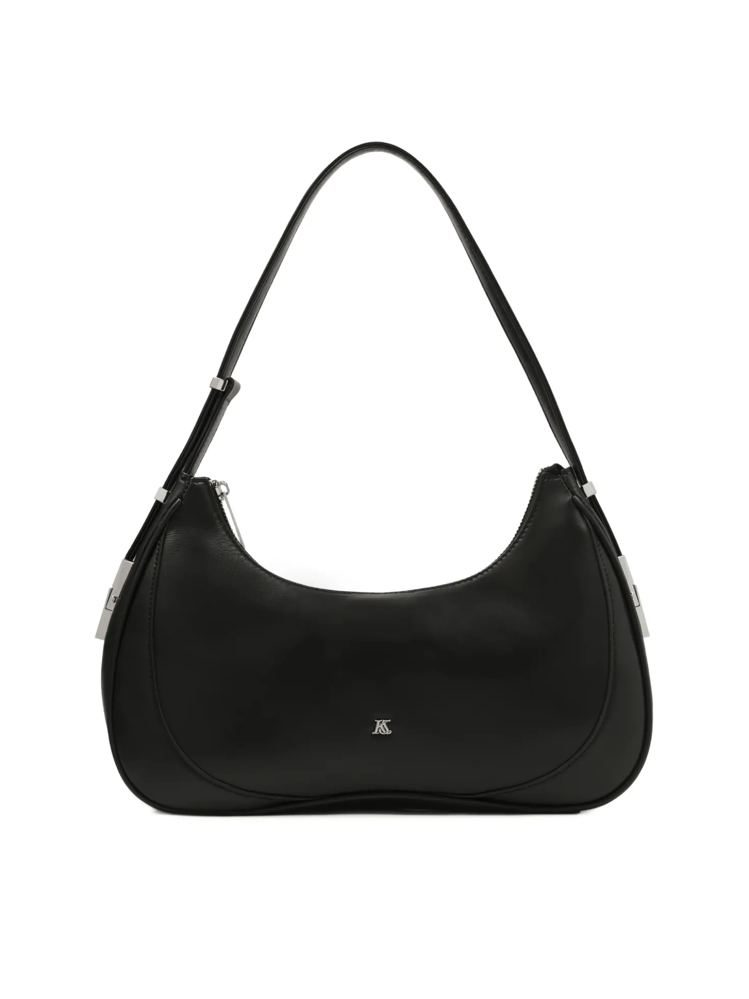 Czarna torebka baguette z monogramem