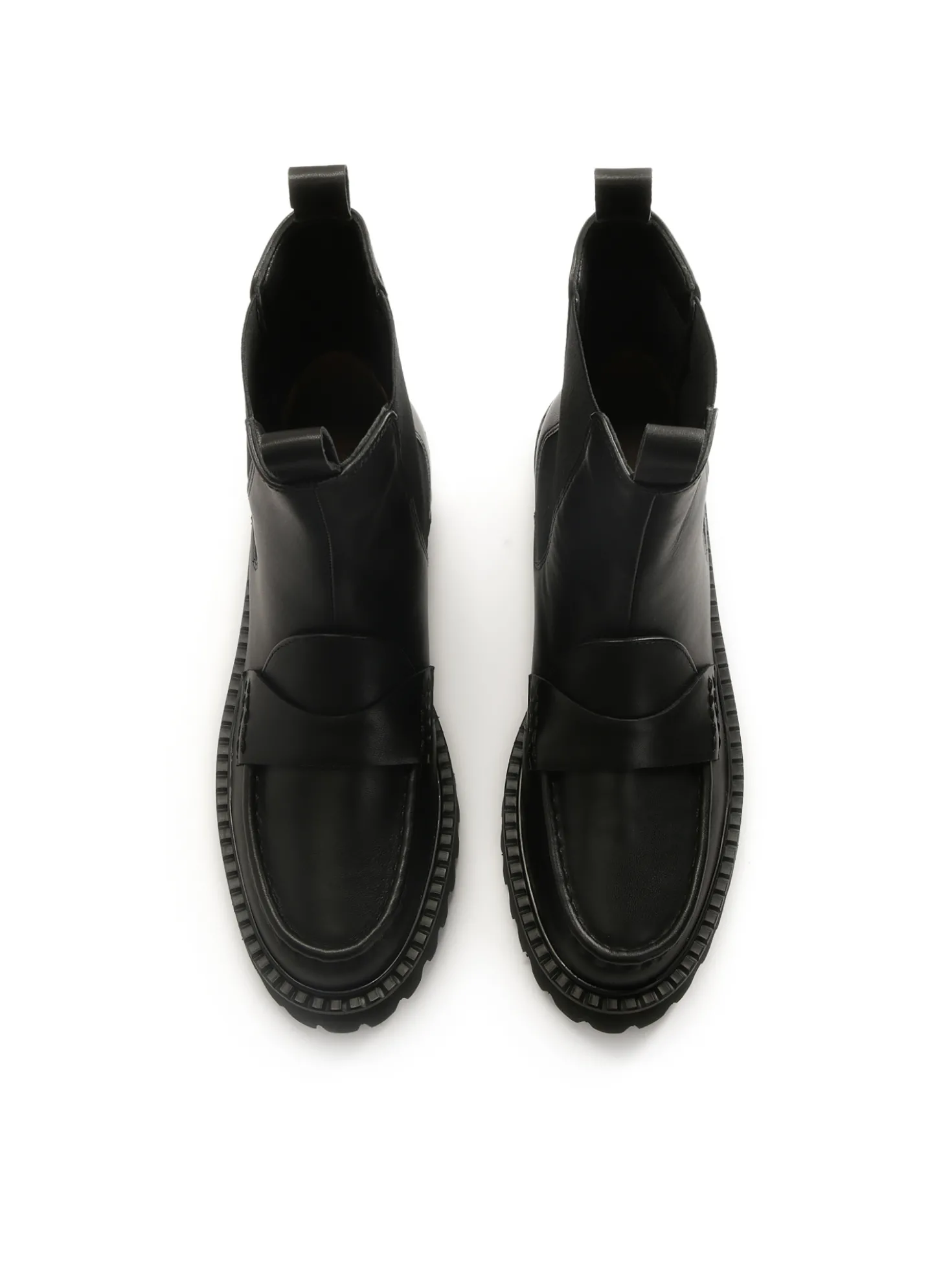 Czarne botki loafersy