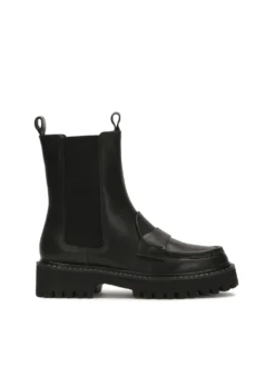 Czarne botki loafersy