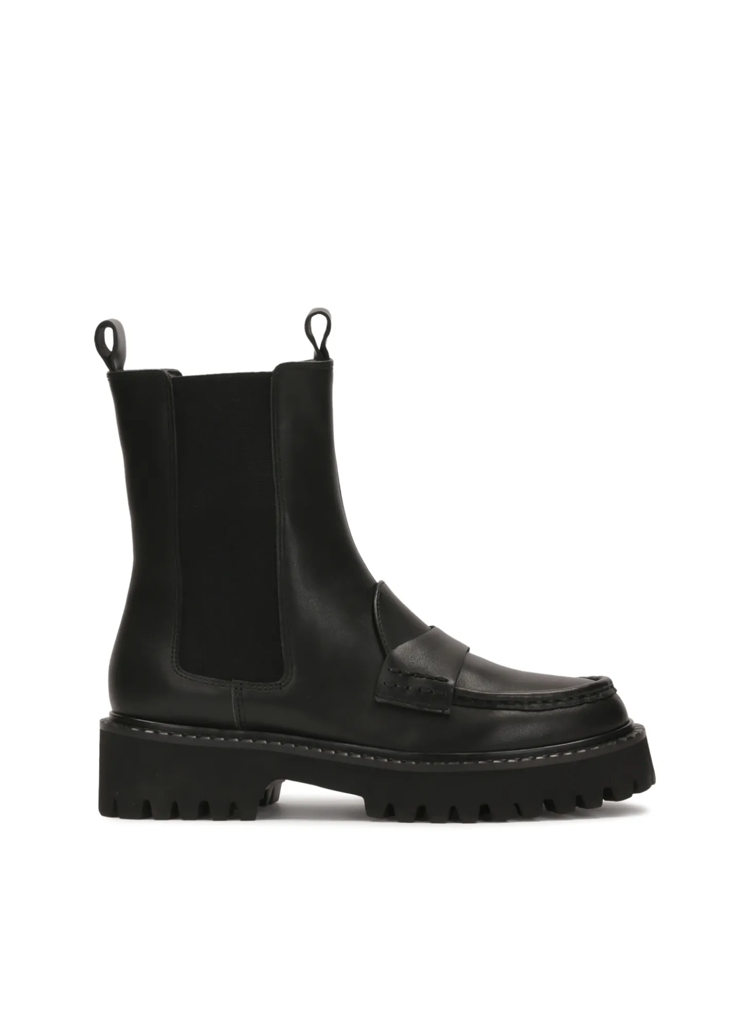 Czarne botki loafersy