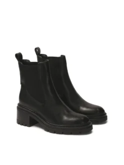 Czarne chelsea boots na szerokim obcasie