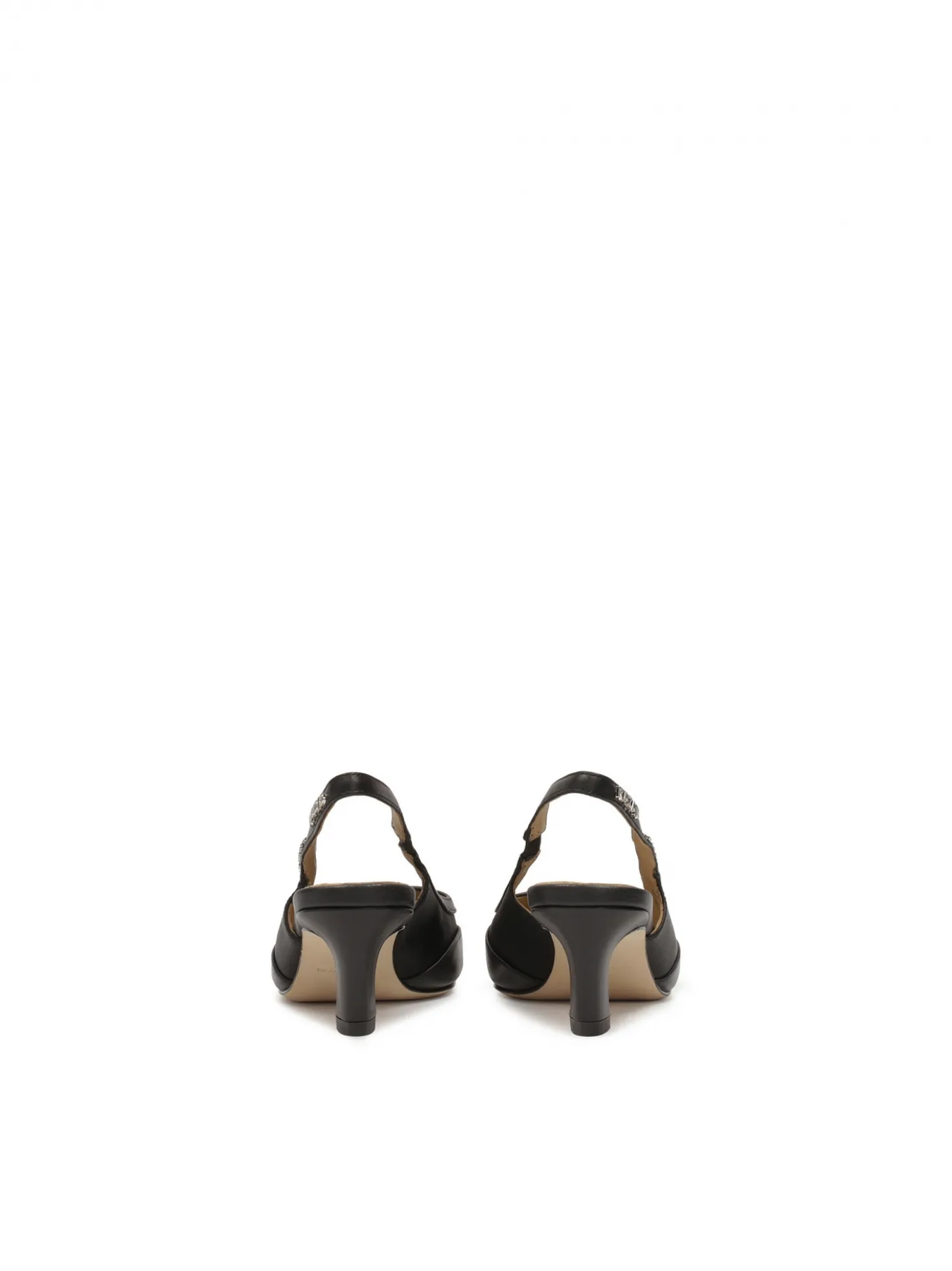 Czarne czółenka slingback na modnym obcasie