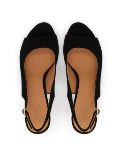 Czarne czółenka z odkrytą piętą i noskiem typu peep toe