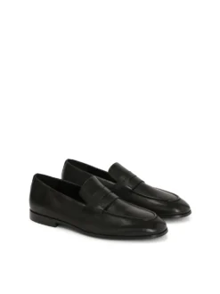 Czarne klasyczne loafersy ze skóry