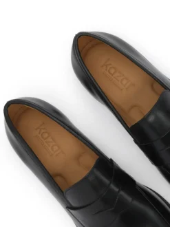 Czarne loafersy męskie ze skóry naturalnej z Limited Edition