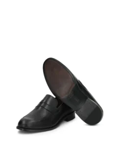 Czarne loafersy męskie ze skóry naturalnej z Limited Edition