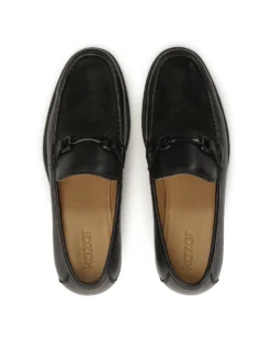 Czarne loafersy z metalową ozdobą