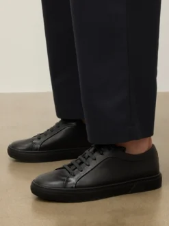 Czarne męskie sneakersy ze skóry naturalnej